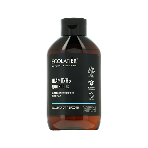 Шампунь для волос ECOLATIER Ecolatier Шампунь для волос MEN Защита от перхоти с экстрактом женьшеня и цинком рса