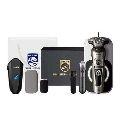 Электробритва PHILIPS Электробритва Series 9000 Prestige SP9873 + 2 чехла + Зарядная станция + Триммер + Щетка