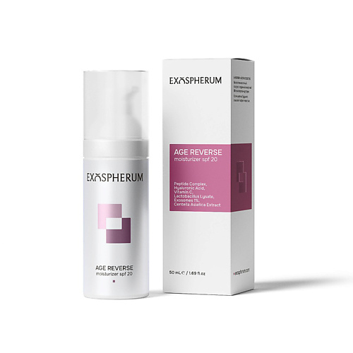 Крем для лица EXOSPHERUM Age Reverse Moisturizer SPF20, Крем дневной антивозрастной пептидный с экзосомами