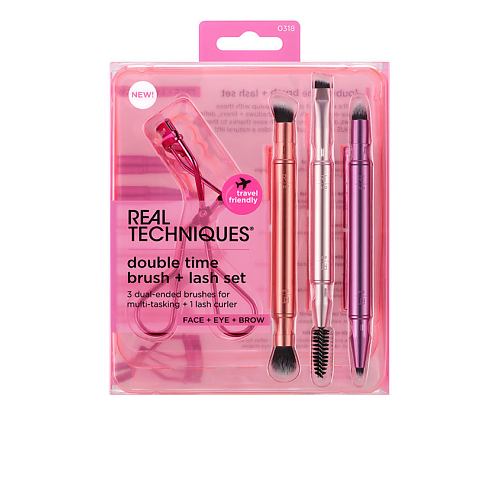 Набор кистей REAL TECHNIQUES Набор кистей для макияжа DOUBLE TIME BRUSH + LAST CASE