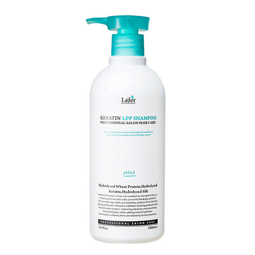 

LADOR Шампунь для волос бессульфатный кератиновый Keratin LPP Shampoo 530, Шампунь для волос бессульфатный кератиновый Keratin LPP Shampoo