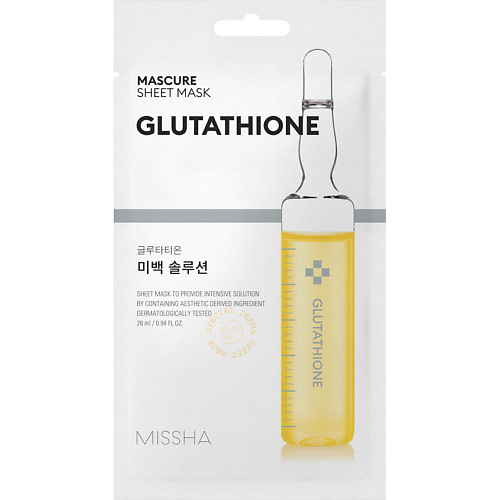 Маска для лица MISSHA Маска с глутатионом для выравнивания тона кожи Glutathione