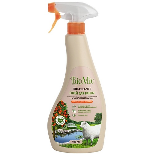 Средство для ванн и душевых BIO MIO Экологичное чистящее средство BIO-CLEANER для ванной с экстрактом хлопка и ионами серебра