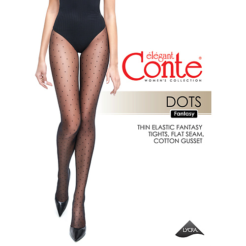 Колготки CONTE ELEGANT Колготки женские FANTASY DOTS 30 den (Nero) р-р 3