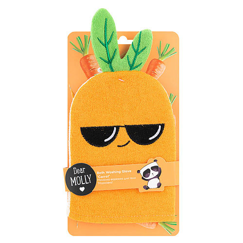 Мочалка ЛЭТУАЛЬ DEAR MOLLY Мочалка-варежка для тела Морковка Bath Washing Glove Carrot