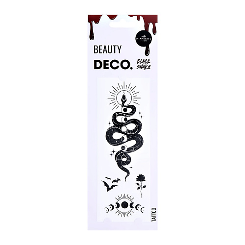 Тату DECO. Набор переводных татуировок для тела SCARY by Miami Tattoos переводная (Black Snake)