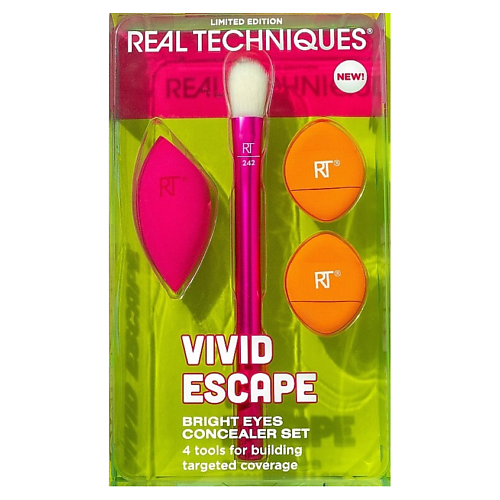 Набор кистей REAL TECHNIQUES Набор кистей и спонжей Bright Eyes Concealer Set Vivid Escape