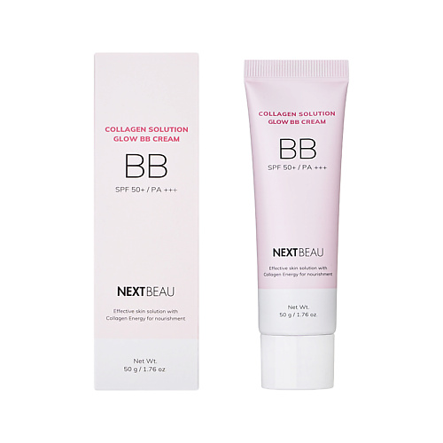 Тональное средство NEXTBEAU Крем для лица COLLAGEN SOLUTION BB с гидролизованным коллагеном (SPF-50+ оттенок natural