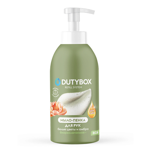 Мыло жидкое DUTYBOX Жидкое мыло пенка для рук и тела с ароматом Белые цветы и амбра