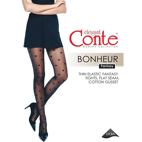 Колготки CONTE ELEGANT Колготки женские FANTASY BONHEUR 30 den (Nero) р-р 3