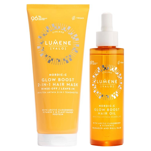 Набор для ухода за волосами LUMENE Набор для сияния и гладкости волос Glow Boost: Масло + Маска