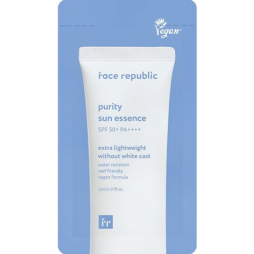 Солнцезащитная эссенция для лица FACE REPUBLIC Эссенция для лица солнцезащитная успокаивающая SPF50+ PA++++ Purity sun essence