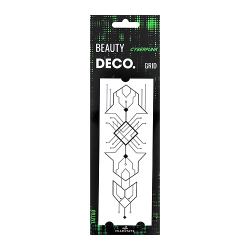 Тату DECO. Набор переводных татуировок для тела CYBERPUNK by Miami tattoos (grid)