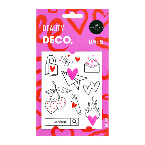 Тату DECO. Набор переводных татуировок для тела LOVE by Miami tattoos (love is)
