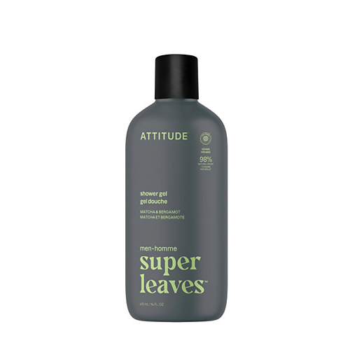 Гель для душа ATTITUDE Гель для душа Super Leaves Matcha & Bergamot