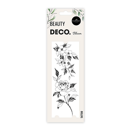 Тату DECO. Татуировка для тела FLORAL by Miami tattoos переводная (Bloom)