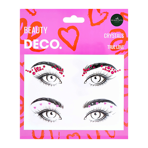 Наклейки для лица DECO. Кристаллы для лица и тела LOVE by Miami tattoos (true love)