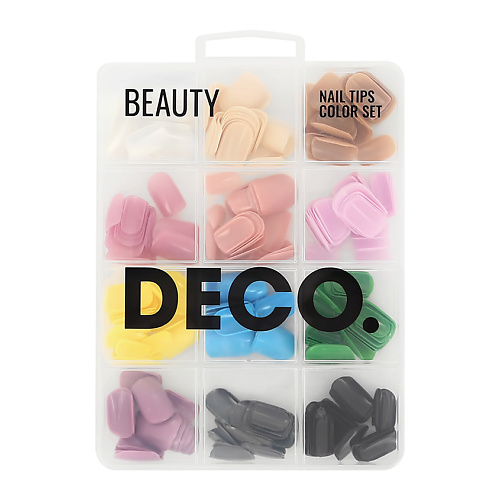 Накладные ногти DECO. Набор накладных ногтей BASE цветной микс