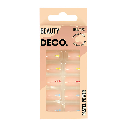 Накладные ногти DECO. Набор накладных ногтей PASTEL POWER dots