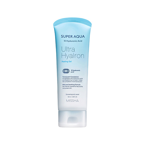 Скраб для лица MISSHA Гель-скатка для лица SUPER AQUA ULTRA HYALRON отшелушивающий с гиалуроновой кислотой