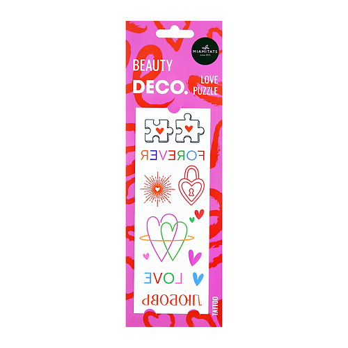 Тату DECO. Набор переводных татуировок для тела by Miami tattoos (love puzzle)