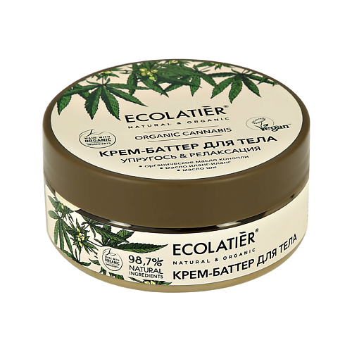 Крем для тела ECOLATIER Ecolatier Крем-баттер для тела ORGANIC CANNABIS Упругость & релаксация