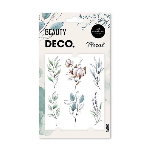 Тату DECO. Татуировка для тела FLORAL by Miami tattoos переводная
