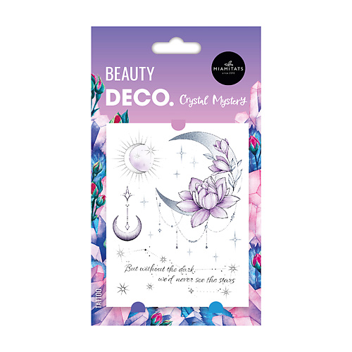 Тату DECO. Набор переводных татуировок для тела CRYSTAL MYSTERY by Miami Tattoos переводная (Moon flower)