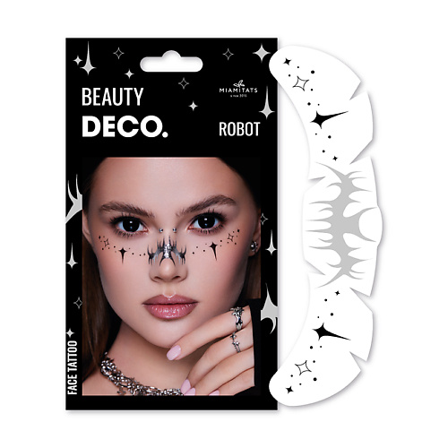 Наклейки для лица DECO. Переводные тату-веснушки CYBERPUNK by Miami tattoos (robot)