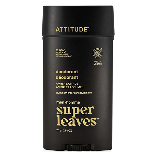 Дезодорант-стик ATTITUDE Дезодорант Super Leaves Amber & Citrus