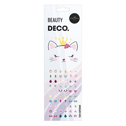 Наклейки для лица DECO. Тату-сережки STICK ON EARINGS by Miami tattoos переводная (kitty)