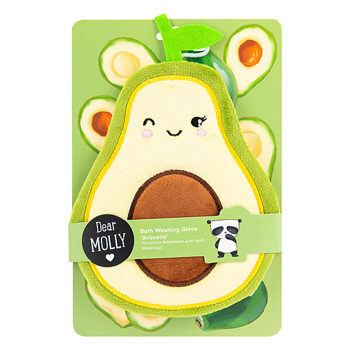 Мочалка ЛЭТУАЛЬ DEAR MOLLY Мочалка-варежка для тела Авокадо Bath Washing Glove Avocado
