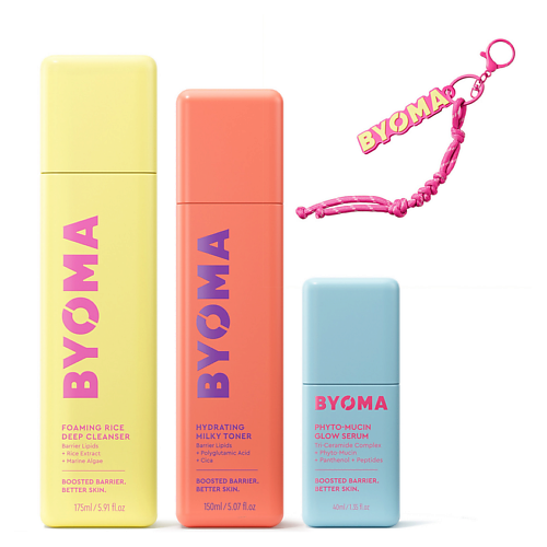 Набор средств для лица BYOMA Набор для сияния кожи Glass Skin Routine + Keyring