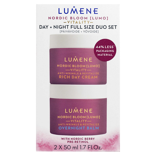 Набор средств для лица LUMENE Набор для зрелой кожи Nordic Bloom Lumo Vitality: Дневной крем + Ночной бальзам