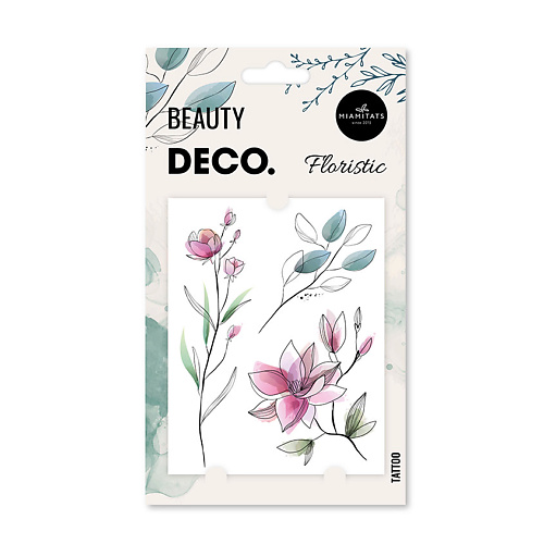 Тату DECO. Татуировка для тела FLORAL by Miami tattoos переводная (Floristic)