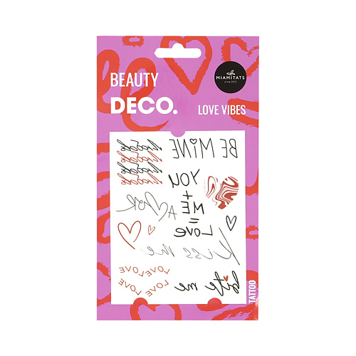 Тату DECO. Набор переводных татуировок для тела LOVE by Miami tattoos (love vibes)