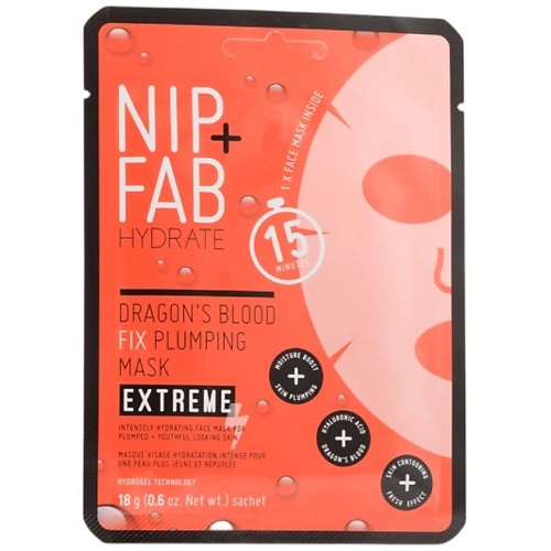 Маска для лица NIP&FAB Маска для лица с экстрактом красной смолы Hydrate Dragon's Blood Fix Plumping Mask Extreme