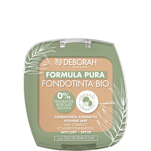 Пудра для лица DEBORAH MILANO Тональная пудра-основа Formula Pura Fondotinta Bio