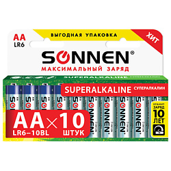 Батарейки Super Alkaline, АА (LR6,15А) пальчиковые