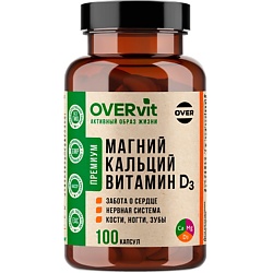БАД к пище "Магний+Кальций + Витамин Д3" OVERvit