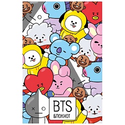 Блокнот BTS (аватары группы). Формат А5, мягкая обложка, 128 страниц