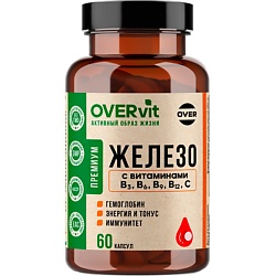 БАД к пище "Железо с витаминами В3, В6, В9, В12, С" OVERvit