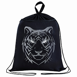 Мешок для обуви , с петлёй, карман на молнии,Tiger