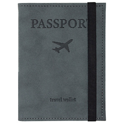 Обложка для паспорта с карманами и резинкой "PASSPORT"