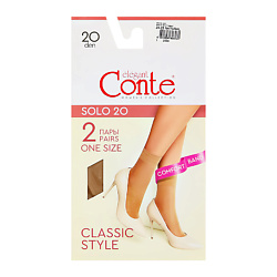 Носки женские SOLO 20 den (natural) one size (2 пары)