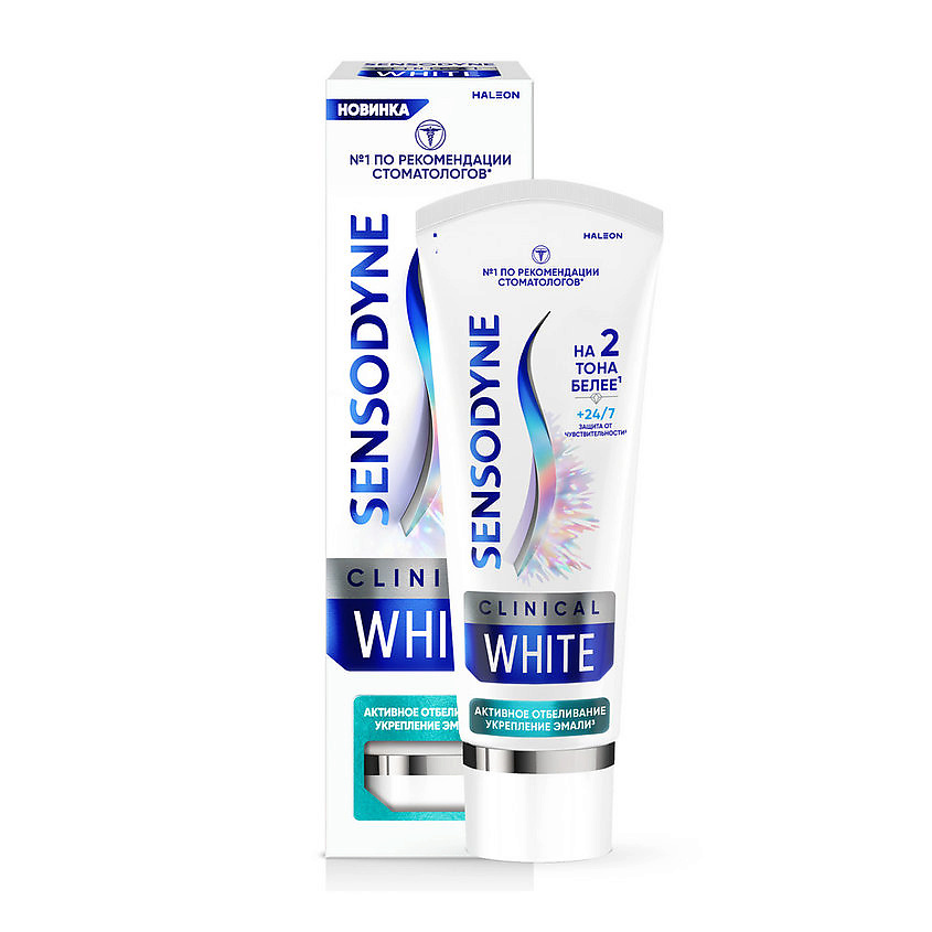 SENSODYNE Активное отбеливание укрепление эмали Clinical White – фото 3