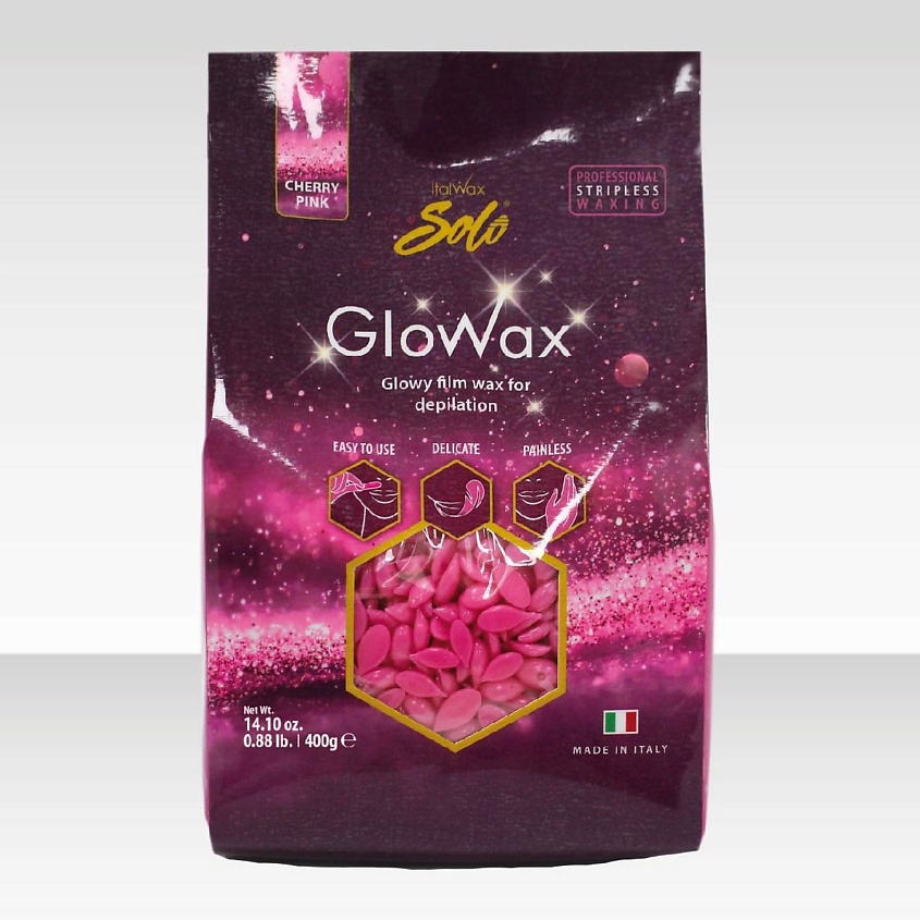 Изображение товара Восковая паста для депиляции лица ITALWAX SOLO GLOWAX Вишня гранулы 400 г Изображение товара Восковая паста для депиляции лица ITALWAX SOLO GLOWAX Вишня гранулы 400 г
