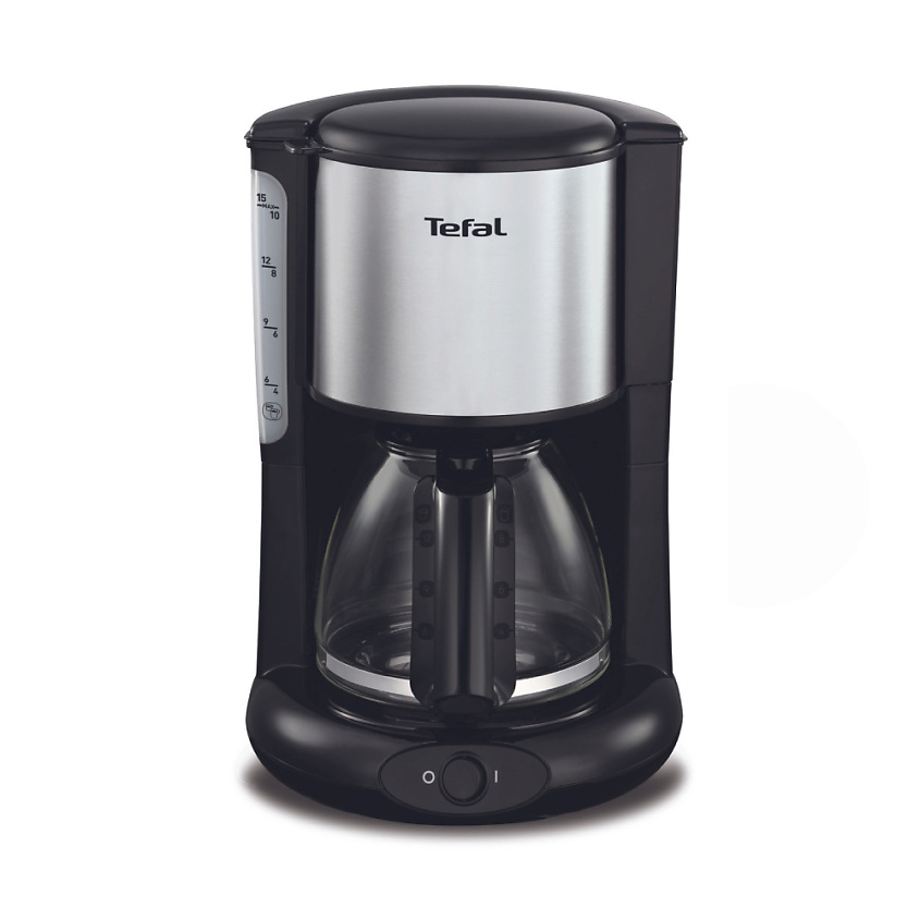 Изображение товара TEFAL Кофеварка капельная Confidence CM361838 черная/серебристая