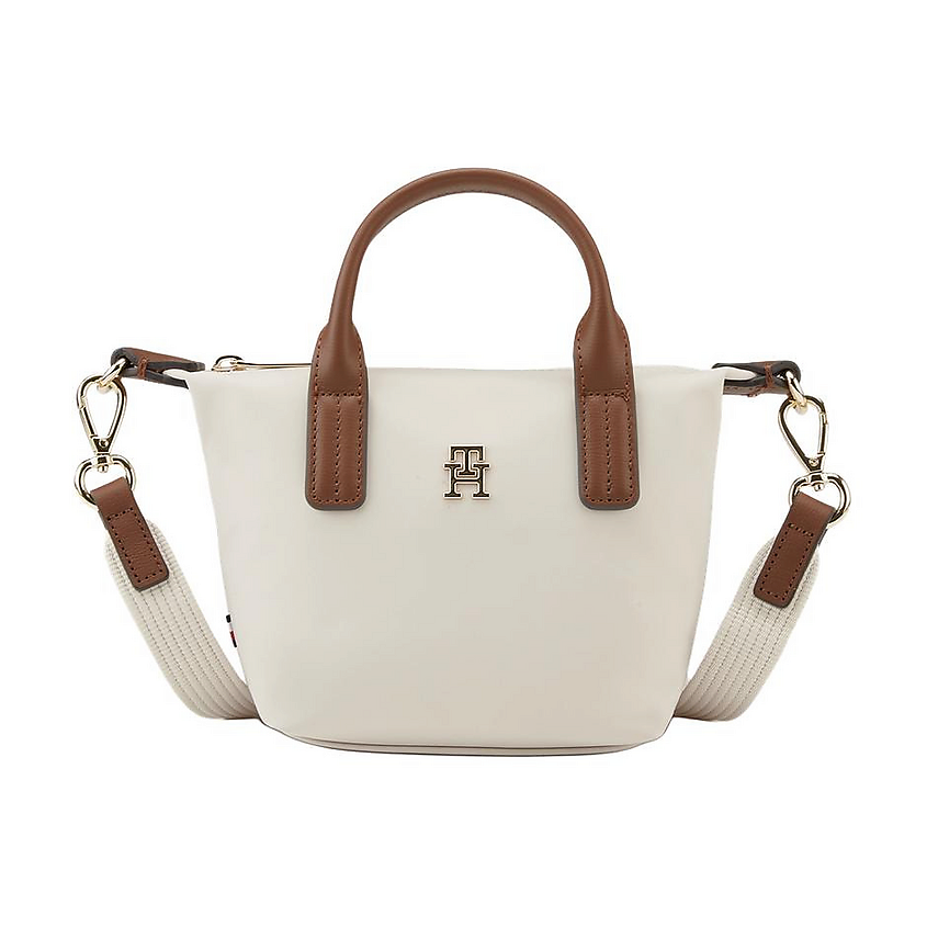 Изображение товара TOMMY HILFIGER Сумка TH Monogram Small Tote, Экрю, коричневый Изображение товара TOMMY HILFIGER Сумка TH Monogram Small Tote, Экрю, коричневый