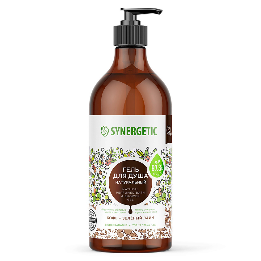 Изображение товара SYNERGETIC Гель для душа Кофе и зеленый лайм 750 мл